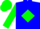 Blue, Green Diamond, Green Sleeves, Green Cap