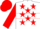 White, Red Stars, Red Hoop on Sleeves, Red Cap