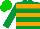 EMERALD GREEN & ORANGE HOOPS, green cap
