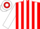 Red and White stripes, White sleeves, hooped cap