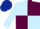 Light Blue and Maroon (quartered), Light Blue sleeves, Dark Blue cap