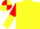 Yellow, Red and Yellow halved sleeves, Red and Yellow quartered cap