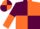 Maroon and Orange (quartered), halved sleeves, Orange and Maroon quartered cap