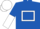 Royal Blue, White hollow box, halved sleeves, White cap