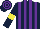 Dark Blue and Purple stripes, Dark Blue sleeves, Yellow armlets, Dark Blue and Purple hooped cap