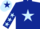 DARK BLUE, light blue star, light blue stars on sleeves, light blue cap, dark blue star