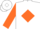 White, Orange Diamond Frame, Orange Sleeves