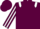 MAROON, white epaulettes, striped sleeves, maroon cap