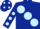 Dark Blue, large Light Blue spots, spots on sleeves and spots on cap