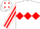 WHITE, RED triple diamond, striped sleeves and diamonds on cap