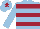 LIGHT BLUE & MAROON HOOPS, light blue sleeves, light blue cap, maroon star
