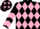 Black and Pink diamonds, chevrons on sleeves, Black cap, Pink stars