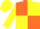 Orange and yellow (quartered), yellow sleeves and cap