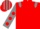 RED, grey epaulettes, grey sleeves, red spots, grey & red striped cap