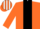ORANGE, black panel, white & orange striped cap