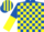 ROYAL BLUE & YELLOW CHECK, halved sleeves, striped cap