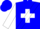 Blue, White Cross Sash, White Bars on Sleeves