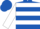 Royal Blue, White Crossed Sashes, White Hoops on Sleeves