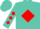 TURQUOISE, Black 'WN' on Red Diamond, Black and Red Diamonds on Sleeves
