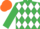 Emerald Green and White diamonds, Orange cap