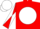 Red, White disc, diabolo on sleeves, White cap