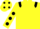 Yellow, Black epaulets, Yellow sleeves, Black spots and spots on cap