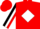 Red, Black 'RR', White Diamond Stripe on Sleeves