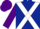 Dark Blue, White cross belts, Purple sleeves and cap
