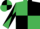 Emerald Green and Black (quartered), diabolo on sleeves, Black and Emerald Green quartered cap