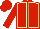 Red, Beige seams, Red sleeves and cap