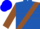Royal Blue, Brown Sash, Brown Hoop on Sleeves, Blue Cap