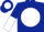 Dark Blue, White disc, halved sleeves