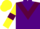 Purple, Maroon chevron, Yellow sleeves, Maroon armlets, Yellow cap