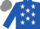 ROYAL BLUE, white stars, grey cap