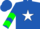 Royal Blue, White Star, White Star and Green Chevrons on Sleeves
