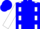 Blue, White Horseshoe and Braces, Blue Hoops on White Sleeves