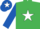 EMERALD GREEN, WHITE star, ROYAL BLUE sleeves, ROYAL BLUE cap, WHITE star