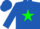 Royal Blue, Green Star, Green Band on Royal Blue Sleeves