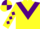 Yellow, Purple chevron, diamonds on sleeves, quartered cap