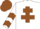 White, Brown Cross of Lorraine, White and Brown chevrons on sleeves, Brown cap