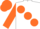 White, large Orange spots, sleeves and cap