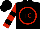 Black, red circled 'TC', black bars on red sleeves, black cap