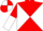 RED & WHITE DIABOLO, halved sleeves, quartered cap