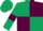 Dark green and maroon (quartered), dark green sleeves, maroon armlets
