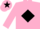 PINK, black diamond, black star on cap