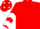 RED, white chevrons on sleeves, white spots on cap