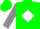 Green, White Diamond, grey Sleeves, Green Cap