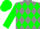 Grey, green diamonds, green sleeves, green cap