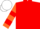 RED, ORANGE and RED hooped sleeves, WHITE cap