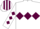 WHITE, maroon triple diamond, maroon diamonds on sleeves, striped cap